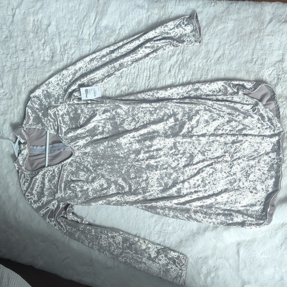 NWT Charlotte Russe silver velour dress
